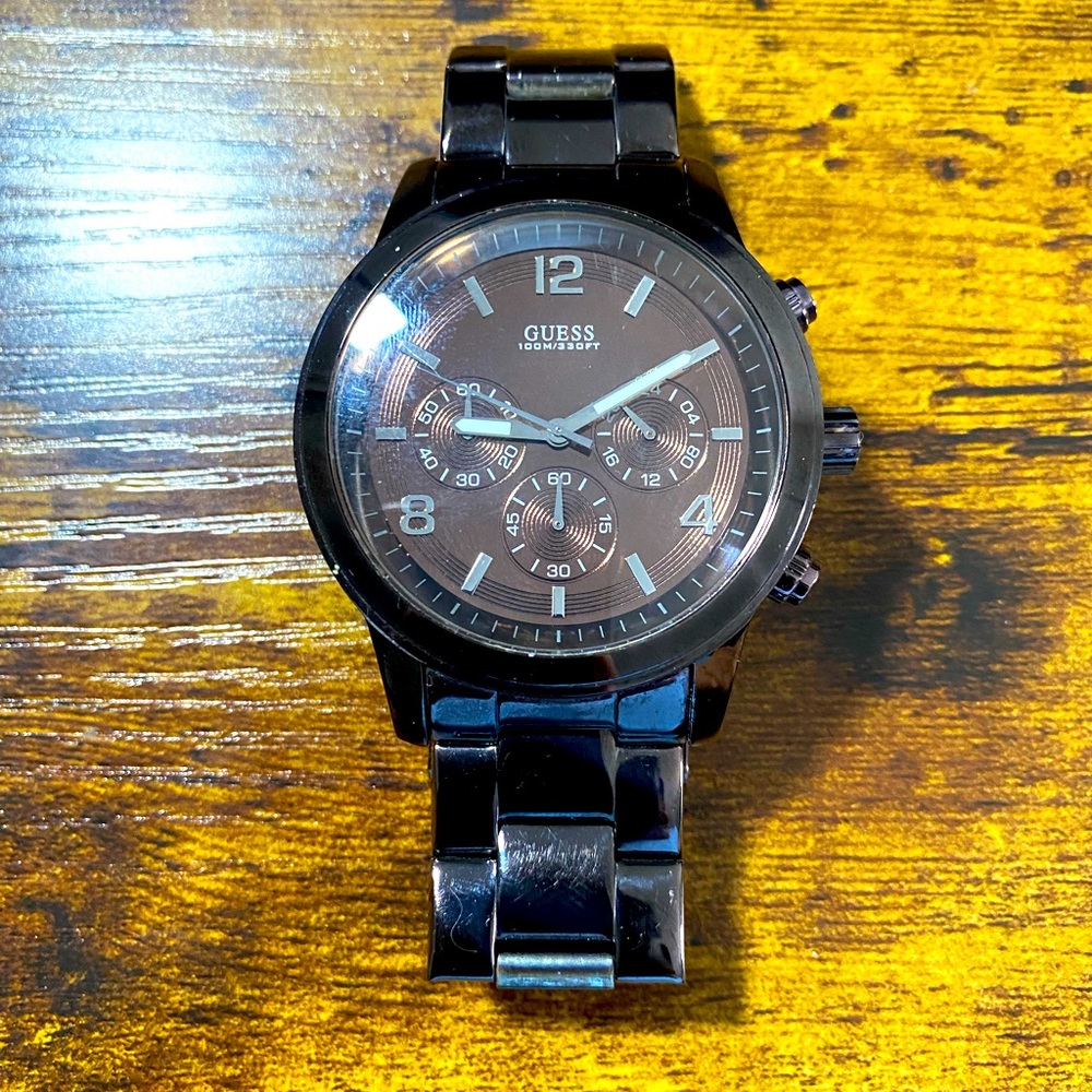Guess Men’s Chronograph Bronze Tone Stainless Steel Watch